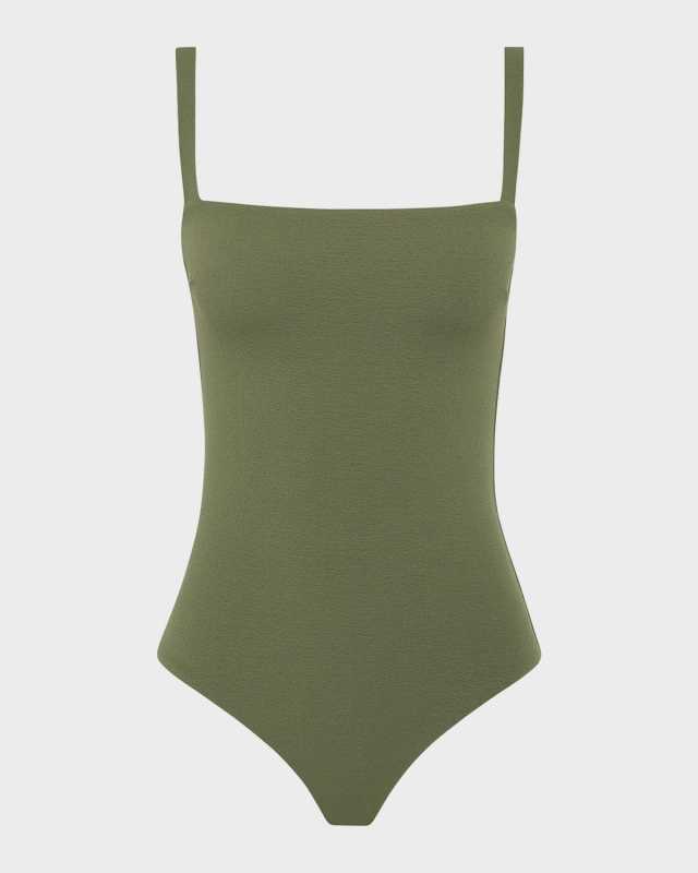 Square-Neck Maillot One-Piece Swimsuit